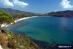 Lacona  beach on the island of Elba